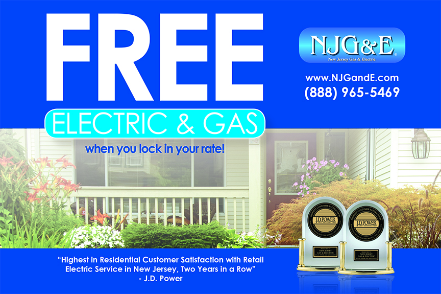 NJG&E Free Gas & Electric Postcard